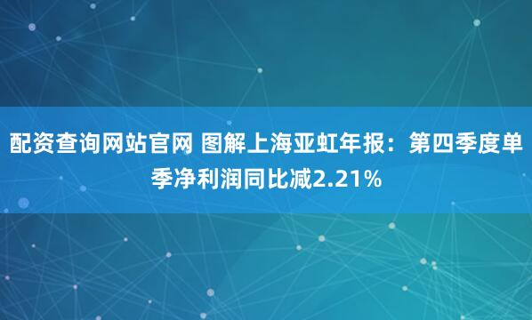 配资查询网站官网 图解上海亚虹年报：第四季度单季净利润同比减2.21%